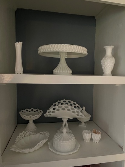 Milkglass Grouping (Approx. 10 pcs)