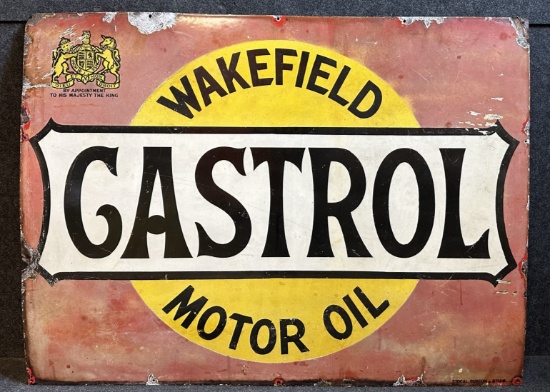 Castrol Wakefield Motor Oil Single Sided Porcelain Sign