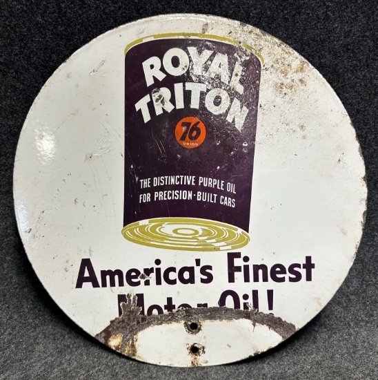 Royal Triton Single Sided Porcelain Advertising Sign