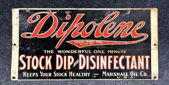 Dipolene Stock Dip  Disinfectant Tin Advertising Sign
