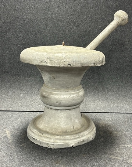 Antique Zinc Mortar  Pestle 3' Pharmacy Drug Store Advertising Sign