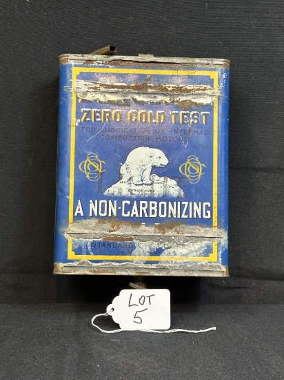 Zerolene Standard Oil Slim 1 Gallon Motor Oil Can w/ Polar Bar