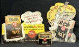 Lot 3 Beacon Wax Advertising Cardboard Easel Back Signs  1LB Can