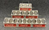 Lot of 6 Coke Metal Advertising 6 Pack Carriers