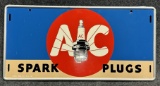 AC Spark Plugs Single Sided Tin Advertising Sign