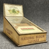 Natural Bloom Cigars Table Top Metal Advertising Humidor Store Display