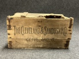 The Cleveland  Sandusky Bola Ohio Wooden Beer Crate