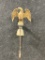 19th Century Cast Iron Gold Gilt Eagle w Wrought Iron Bracket  Brass Bell