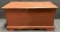 Antique 19th C. Red Painted Blanket Chest w Beautiful Skirt  Dovetail Construction