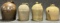 Antique Lot 4 Mid to Late 1800s Salt Glazed Grey  Brown Stoneware Jugs