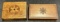 Lot of 2 Antique 19th Century Hand Carved  Inlaid Sunflower Wooden Document Boxes