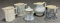 Lot of 5 19th Century Stoneware  Spongeware Creamer  Coffee Pots Pitchers