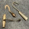 Lot of 3 Original 1800s Wrought Irons Hooks