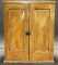 Antique Grain Painted over Mustard Ca. 1860s 2 Door Table Top Pantry Cupboard