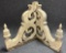 Antique Ornate Pair White Painted Late 1880s Wooden Corbels