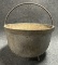 Antique Cast Iron Footed Cauldron w Wrought Iron Handle
