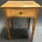 Early 1800s Maple 3 Board Top Single Drawer Nightstand w Wonderfully Carved Legs