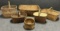 Lot of 6 19th  20th Century Wooden Woven Gathering Splint Baskets Buckets
