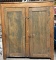 Antique 2 Door 19th Century Jelly Cupboard w Blue Paint Remnants