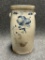 Ornate 6 Gallon Salt Glazed Butter Churn Crock w Floral Decoration
