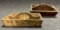 Pair Antique Carved Cutlery Totes w Carved Handles  Original Paint