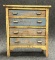 Antique Early 1900s Maze  Blue Child Chest of Drawers