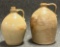 Lot of 2 Antique Salt Glazed Stoneware Ovoid Jugs