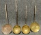 Lot 4 Hand Forged  Hammered Wrought Iron  Brass Ladles  Skimmers