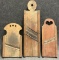 Lot of 3 Antique 19th Century Hand Carved Slaw Cutters