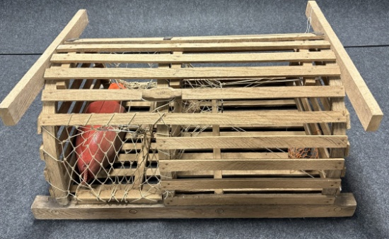 Antique Large Wooden Northeast Origin Lobster Trap