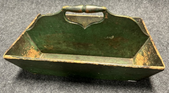 Original Green Paint Cutlery Tote w Heart Shaped Handle