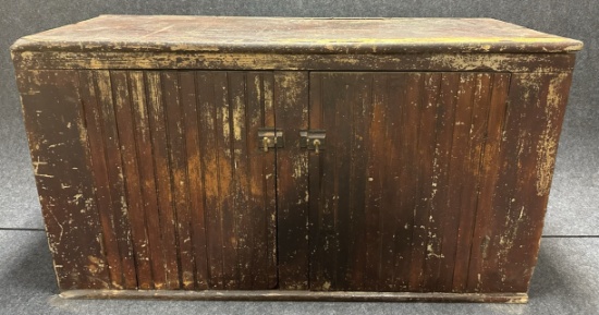 Antique 2 Door General Store Bottom Beadboard Cupboard