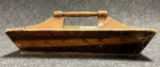 19th Century Hand Turned Handle Grain Painted Cutlery Tote