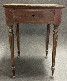 19th Century Sheraton One Drawer Nightstand w Fine Turned Legs