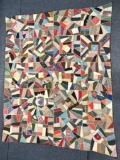 19th C Crazy Stitched Quilt