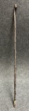 Antique Folk Art Hand Carved Figural Carved Head Walking Stick Cane