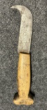 Early 19th Century Ca. 1820s Hand Carved Pruning Knife w Fishtail Handle