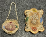 Antique Pair Native American Turn of the Century Beaded Purse  Pillow