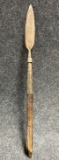 Early 1800s Wrought Iron Hunting Spear Tip w Partial Wood Handle