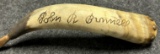 Antique John R Bunnell 189th New York Infantry Carved Civil War Era Powder Horn