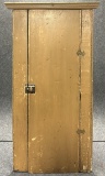 19th Century Hanging Corner Cupboard w Original Mustard Surface