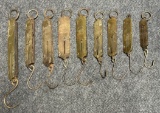 Lot of 9 Hanging Brass 1800s Scales Chatillons Warranted Pecks  More