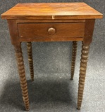 19th Century Twisted Leg One Drawer Nightstand
