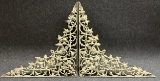 Ornate Early 1900s Pair Cast Iron Floral Structural Corbels