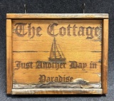 The Cottage Just Another Day In Paradise Wooden Carved Sign
