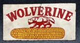 Vintage 1930s-40s Masonite Wolverine Painted Advertising Corn Sign