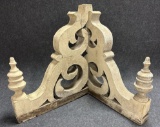 Antique Ornate Pair White Painted Late 1880s Wooden Corbels