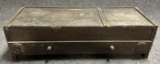 19th Century Original Painted Coblers Toolchest w 2 Sliding Lids  Drawer Plus Original Contents