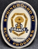 Antique Painted Metal P of H Grange Springboard of Rural Progress Single Sided Farm Sign