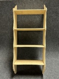 Antique Painted 4 Tier Wooden Wall Shelf